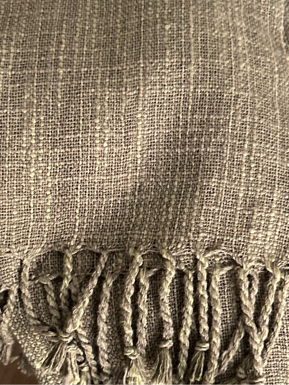 Olive Green Hand Loom Textile Hand Tied Tassels Travel Scarf Wrap Towel Sarong